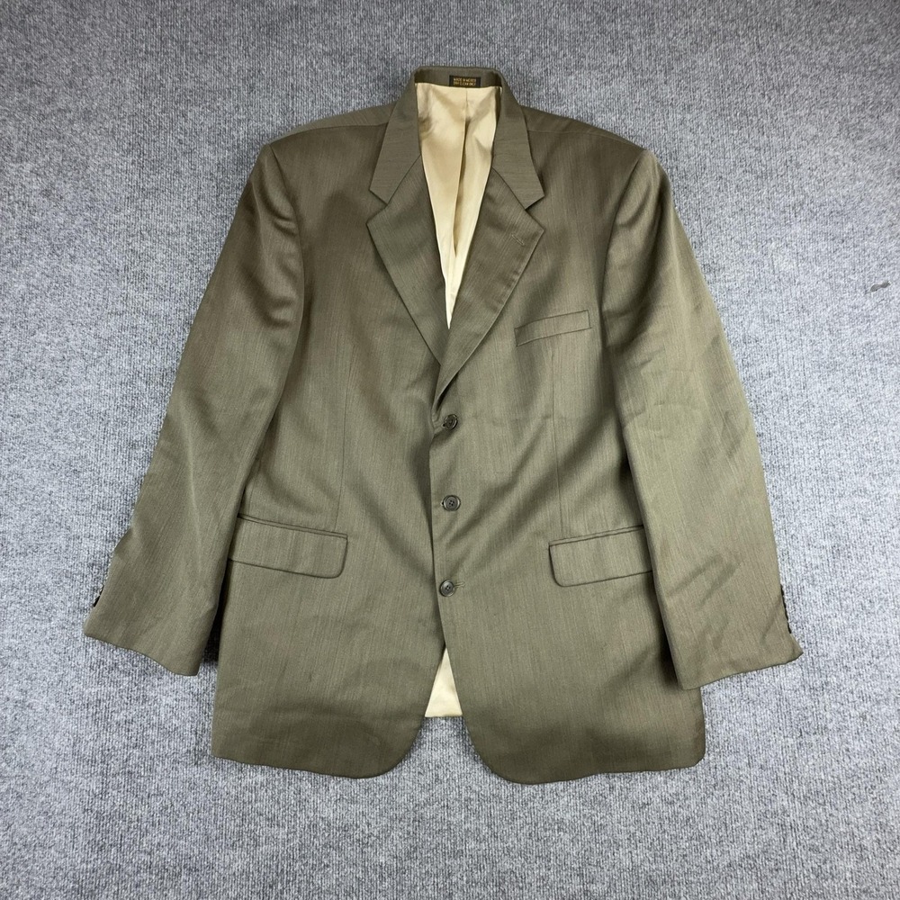 Oscar De La Renta Blazer Sport Coat Mens 42 Green Athletic Fit 3 Button